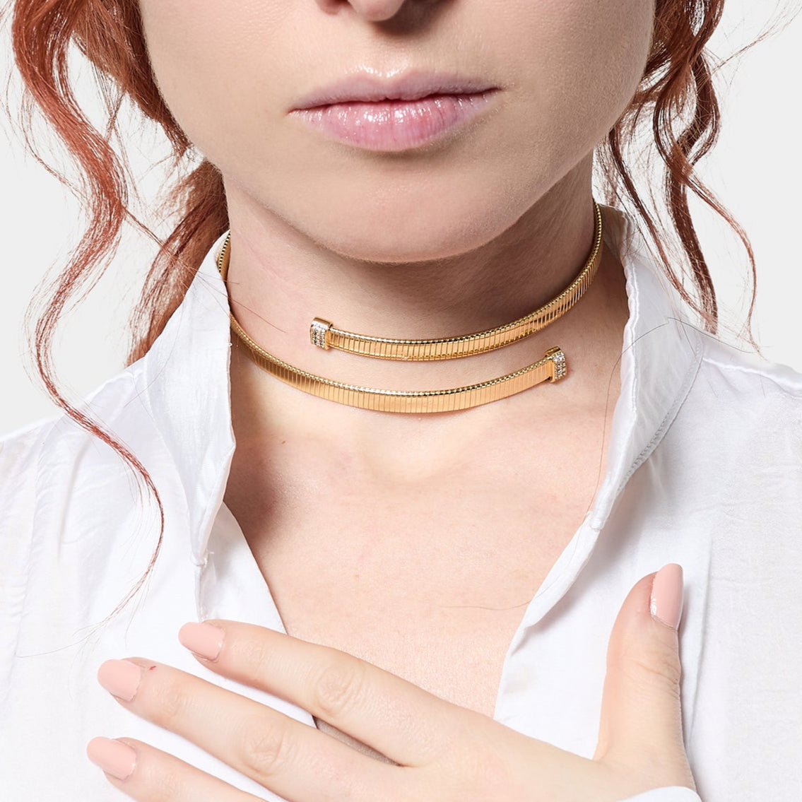 Collana Unaerre tubogas con zirconi
