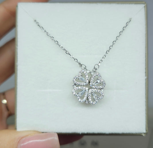 Collana quadrifoglio in argento 925
