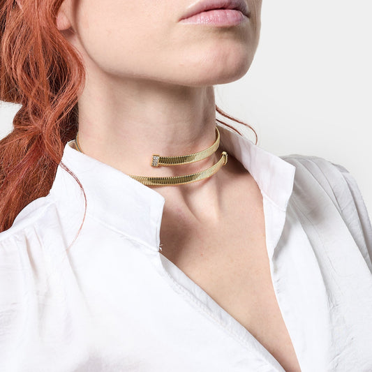 Collana Unaerre tubogas con zirconi